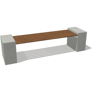 Ławka miejska beton i drewno